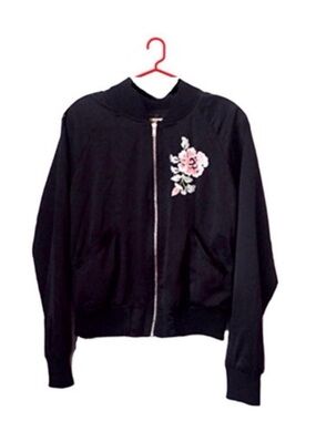 Cali 1850 Classic Bomber Jacket with Flower and Tiger Embroidery